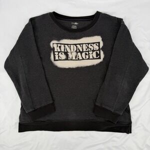 Natural Life Sz M "Kindness Is Magic" Pullover Sweatshirt W/ Pockets Artsy Cozy